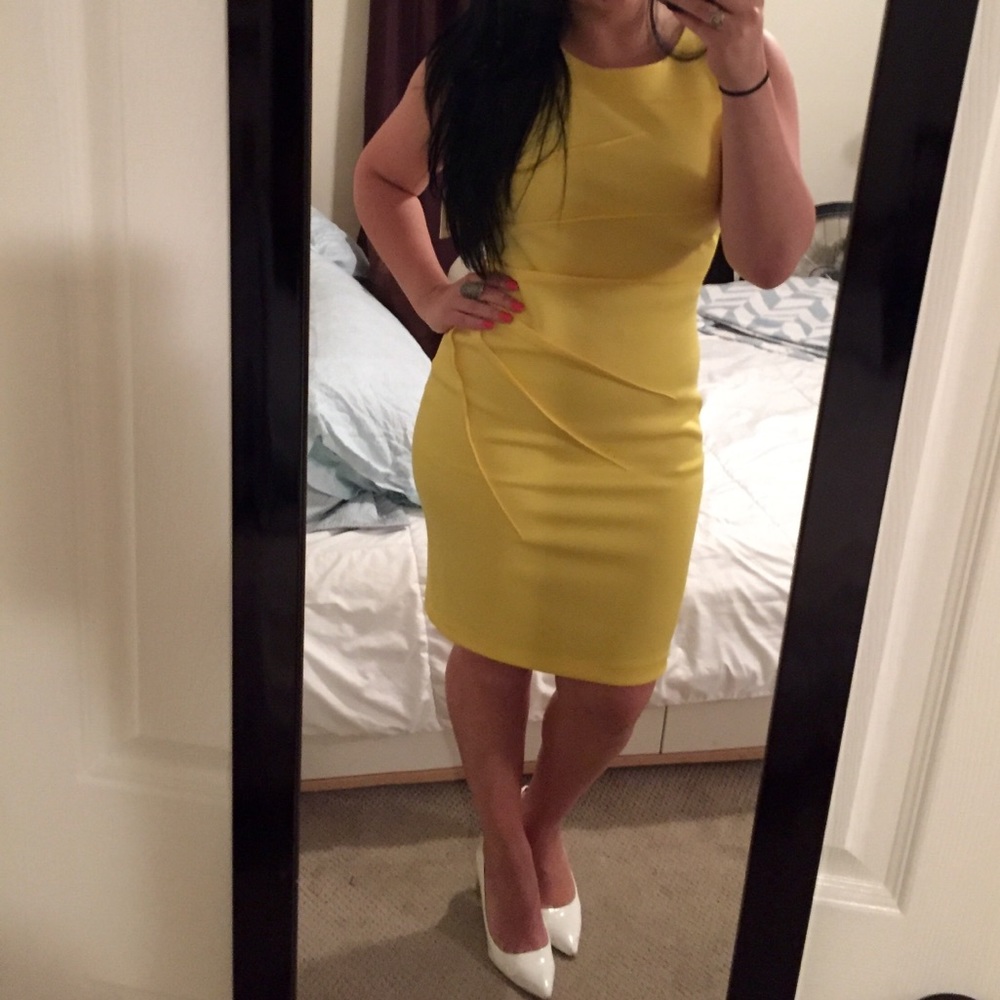Yellow fitted dress - Calvin Klein